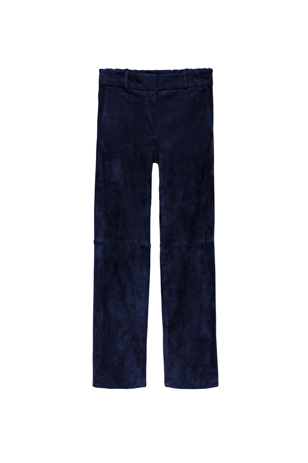 Dark Navy Suede Trousers
