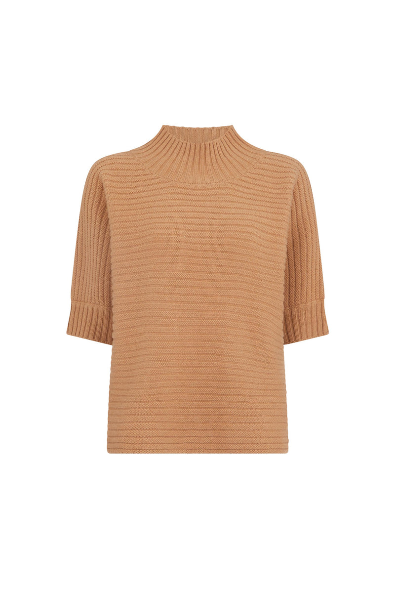 Camel Wool Rib Sweater