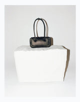 Black Leather Lagune Bowling Bag