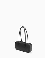 Black Leather Lagune Bowling Bag