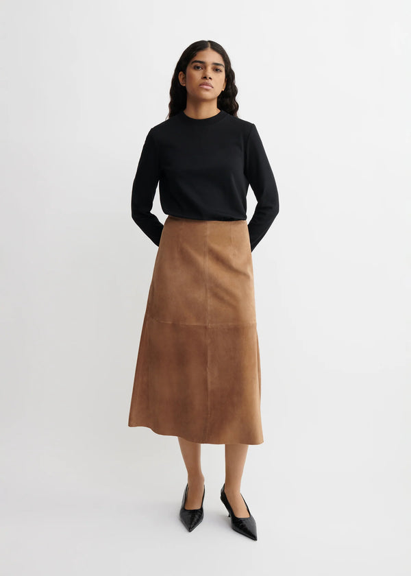 Caramel Suede Long Skirt