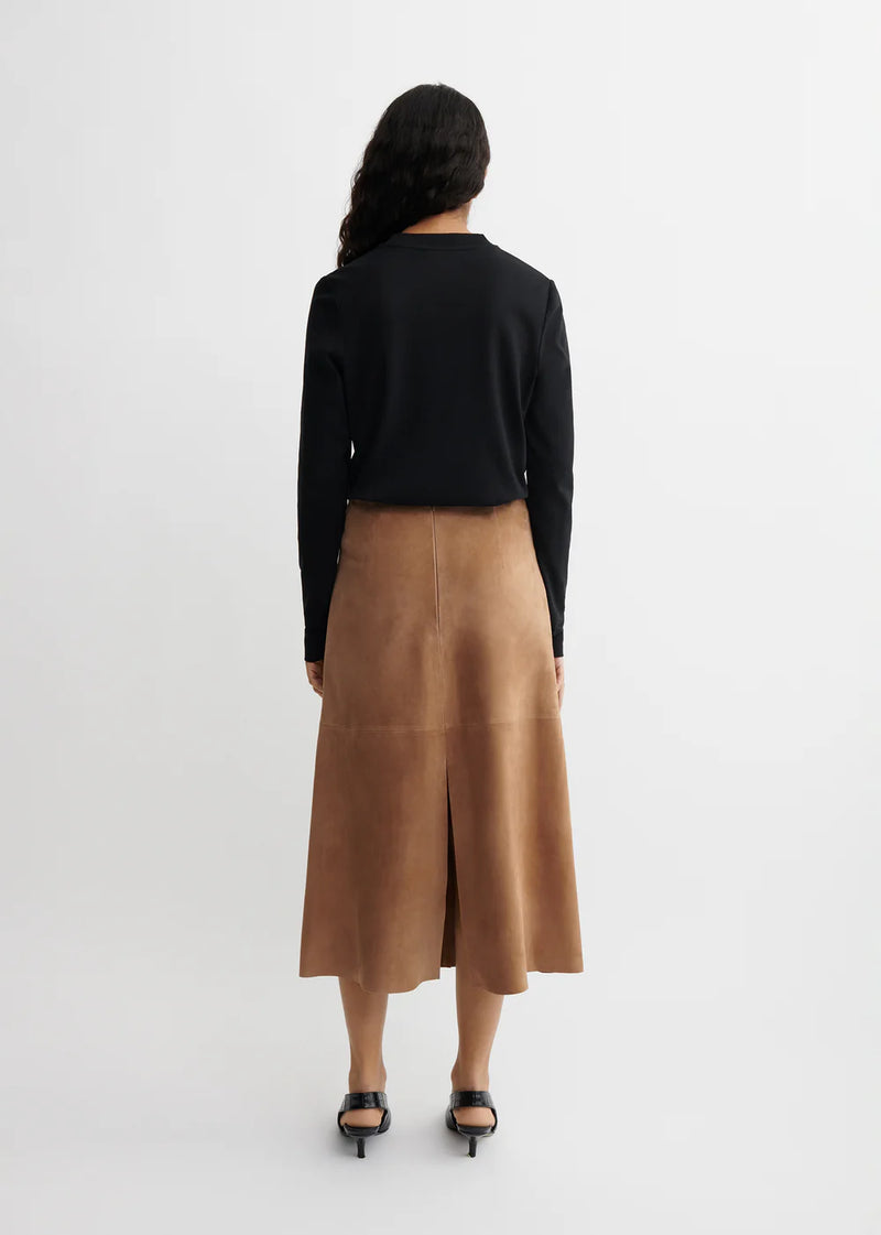 Caramel Suede Long Skirt