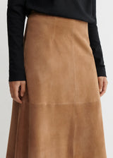 Caramel Suede Long Skirt