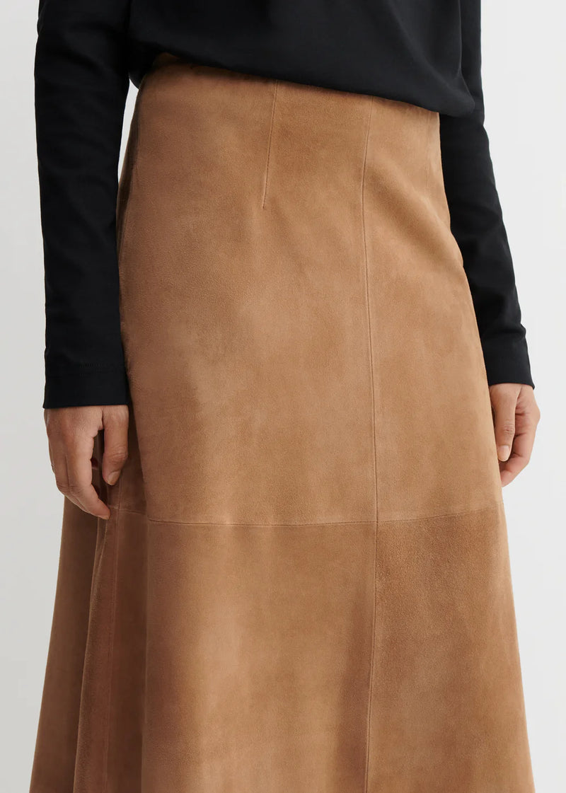 Caramel Suede Long Skirt