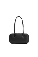 Black Leather Lagune Bowling Bag
