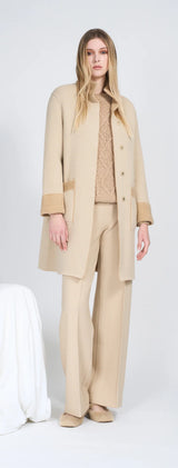 Camel Knitted Coat