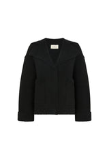 Black Knitted Bomber Jacket