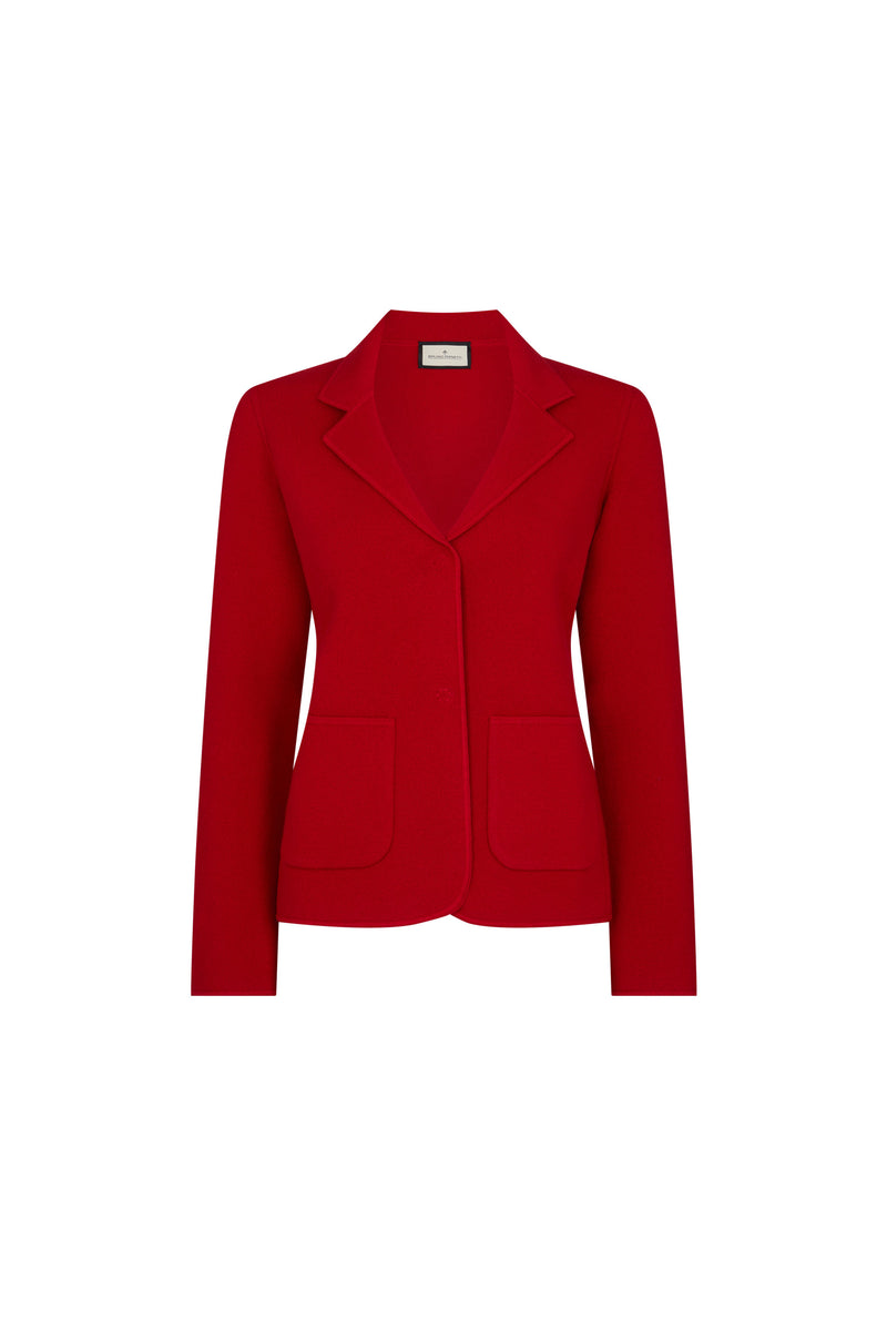Red Knitted Blazer