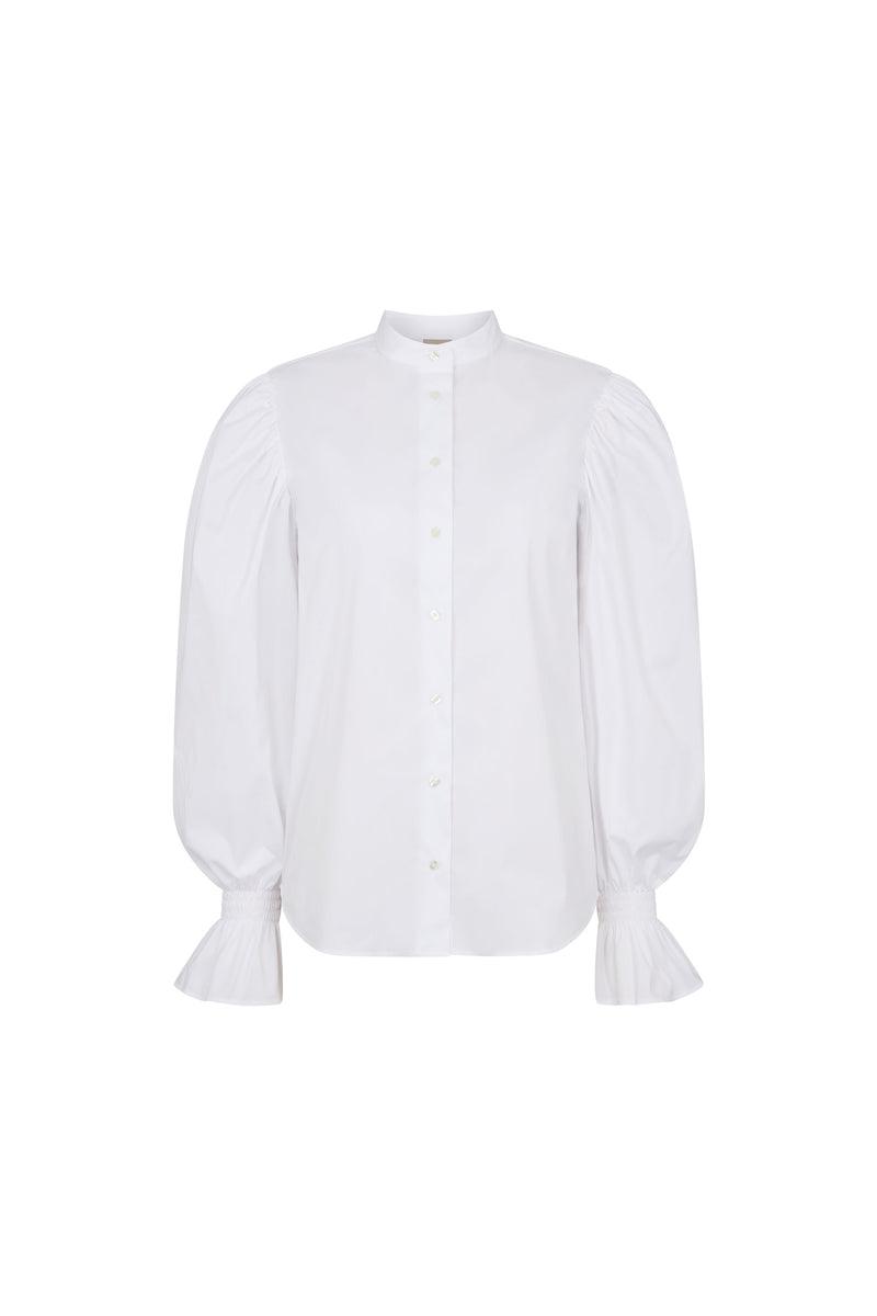 Blouson Sleeve Cotton Shirt
