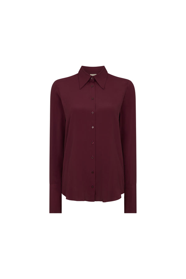 Burgundy Silky Blouse