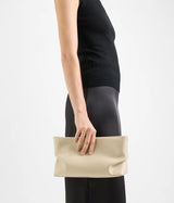 Cream Leather Nina Clutch Bag
