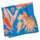 Blue Ocean Blossom Silk Scarf