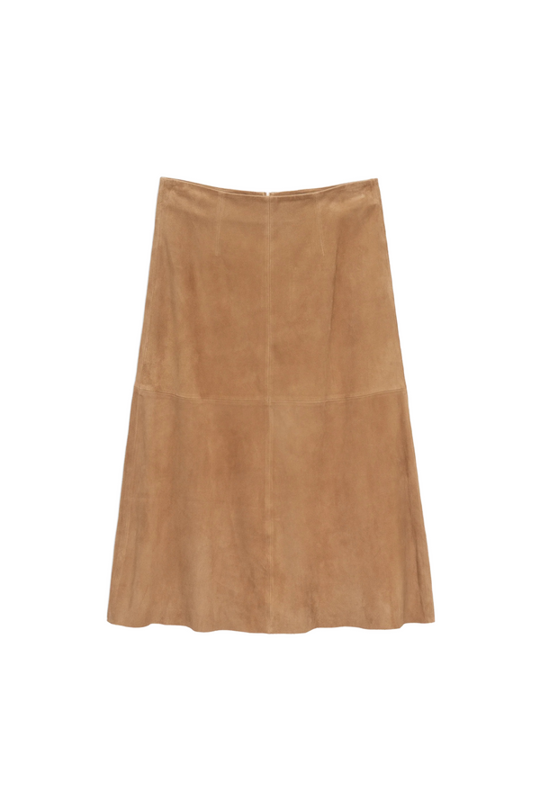 Caramel Suede Long Skirt