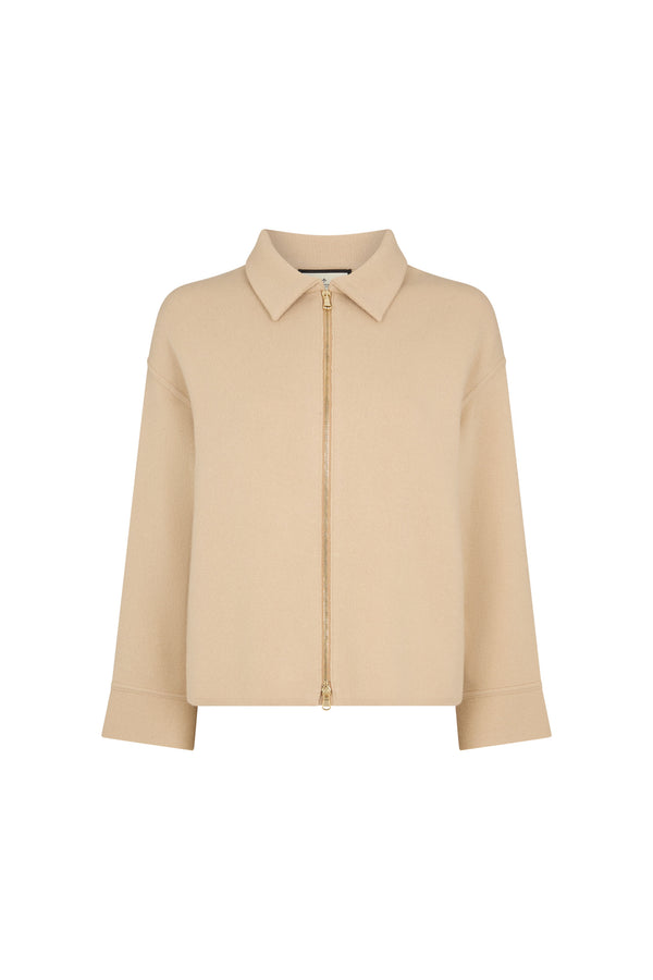 Sand Wool Zip Up Jacket