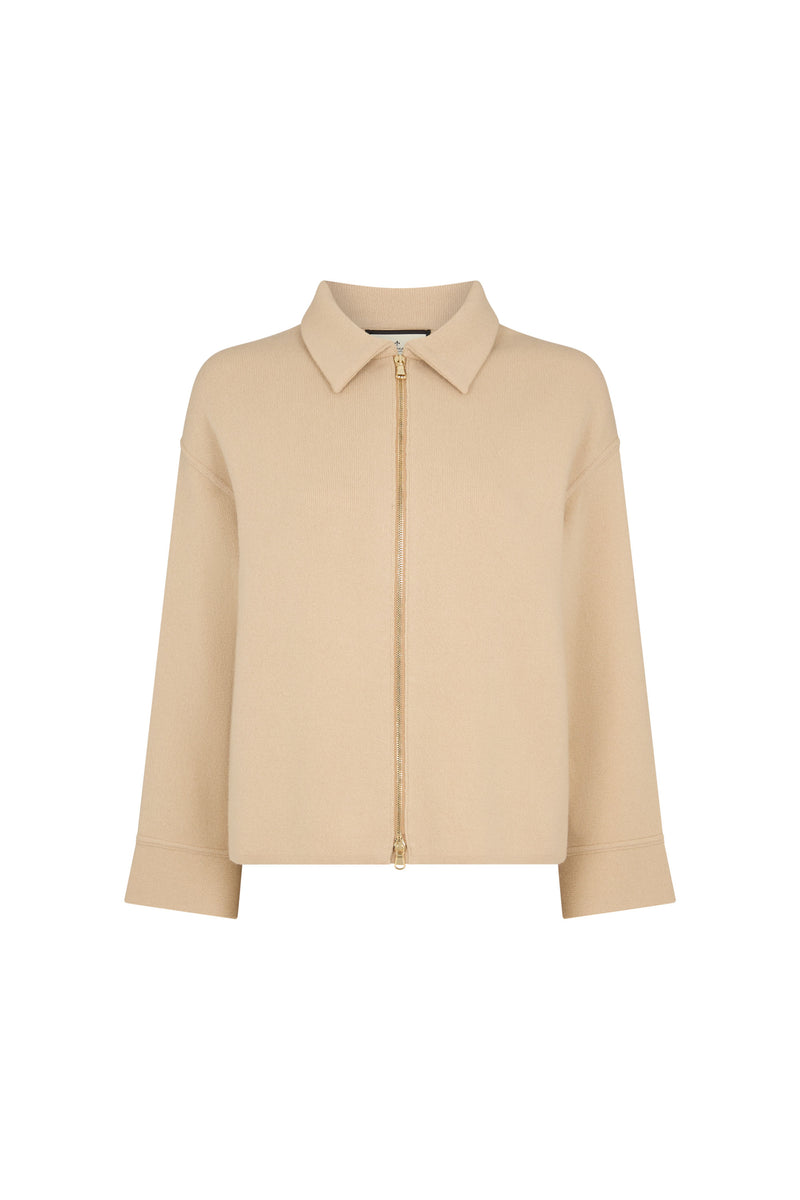Sand Wool Zip Up Jacket