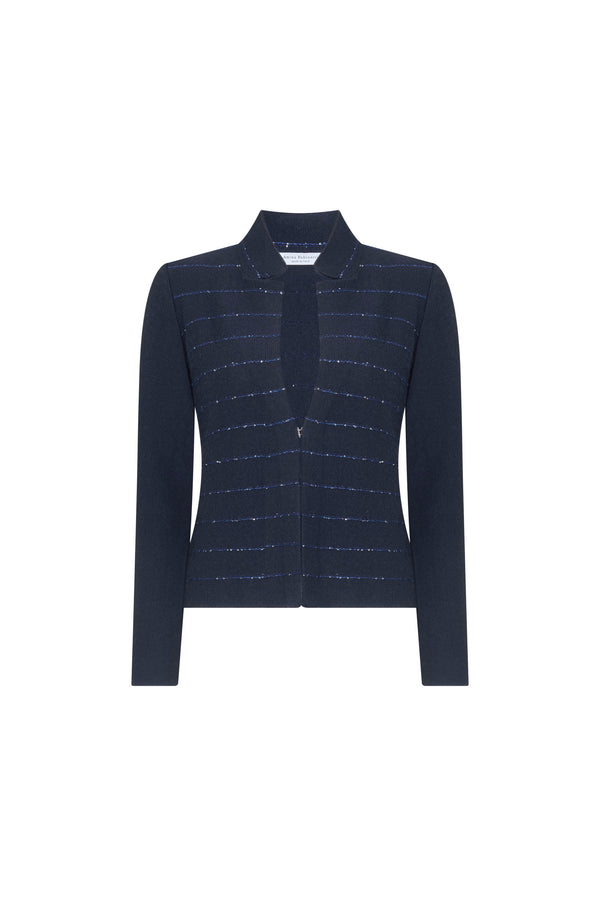 Navy Sequin Stripe Jacket