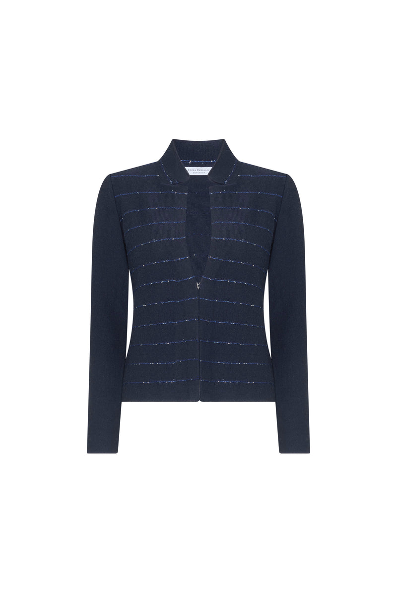 Navy Sequin Stripe Jacket