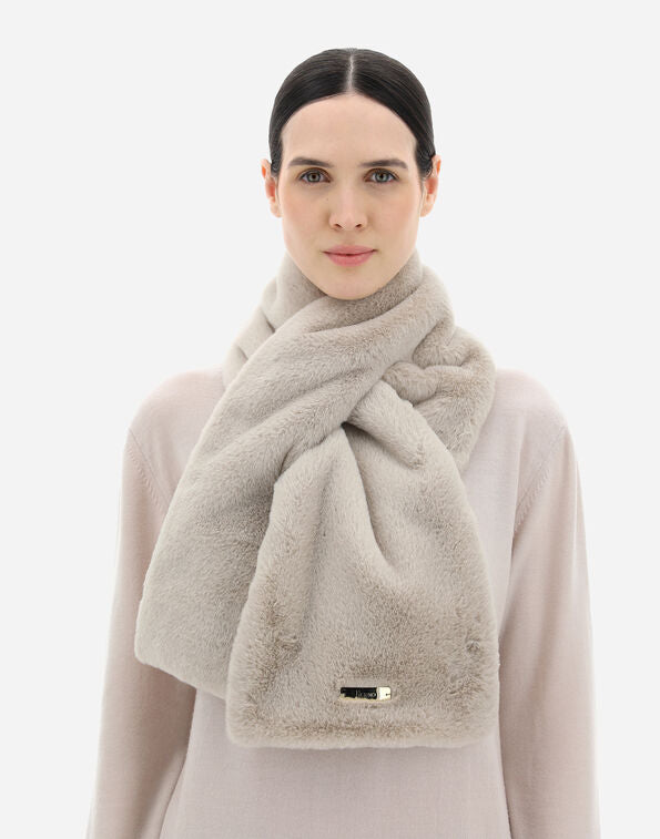 Cream Eco Fur Scarf