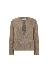 Nocciola Textured Knitted Jacket