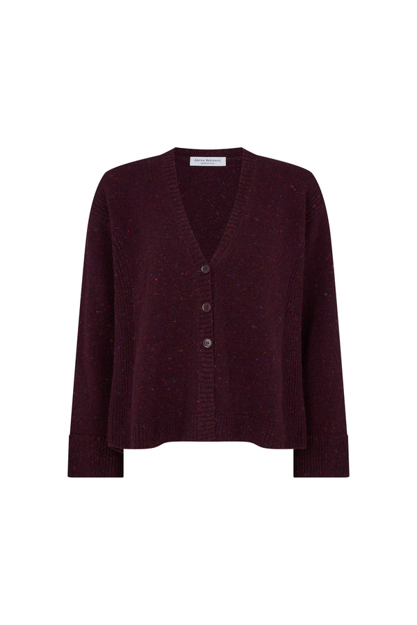 Grape Tweed Cardigan