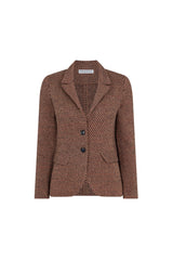 Camel Herringbone Stitched Blazer