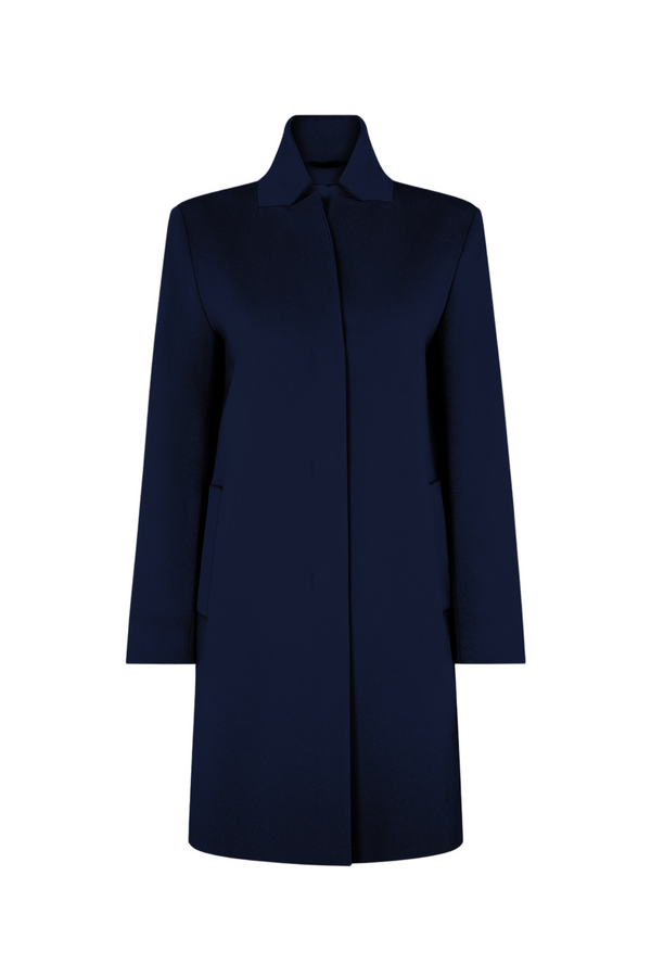 Navy Loro Piana Wool Classic Coat