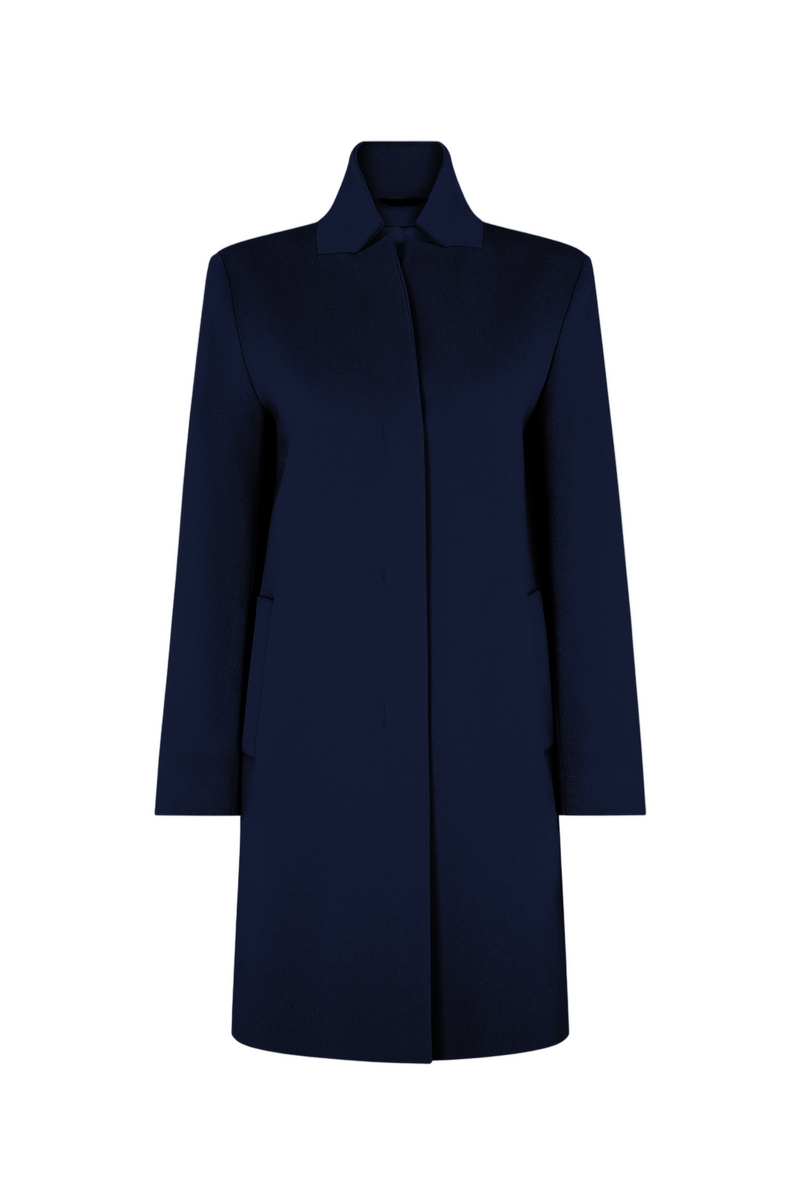 Navy Loro Piana Wool Classic Coat