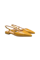 Yellow Embossed Slingbacks