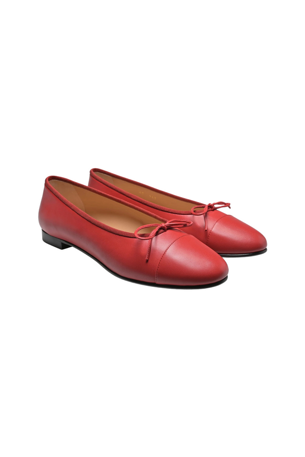 Cherry Leather Ballerina Shoe