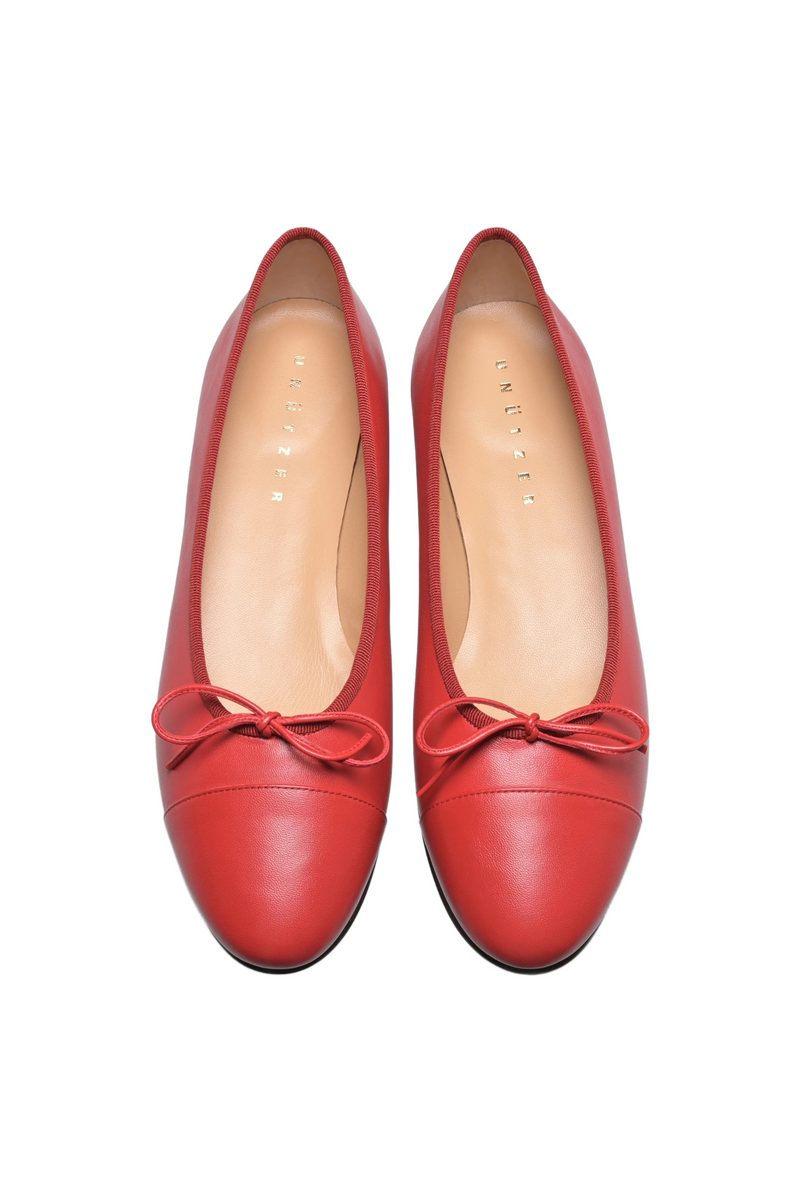 Cherry Leather Ballerina Shoe