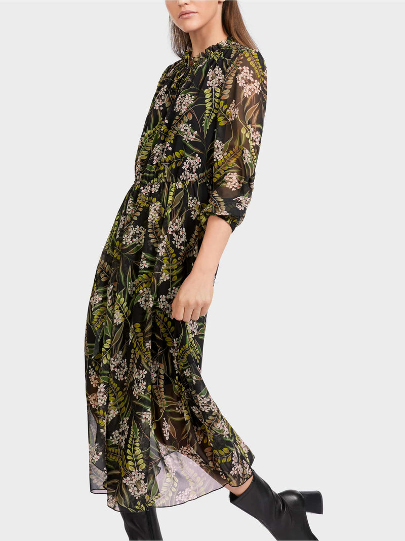 Chiffon Botanical Print Dress
