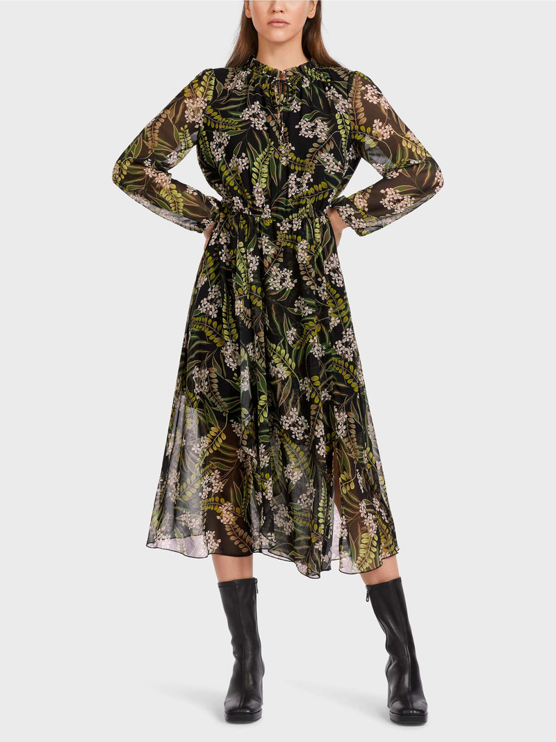 Chiffon Botanical Print Dress