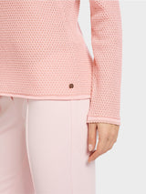 Rose Honeycomb Knit Sweater