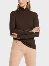 Chocolate Split Neck Polo Top
