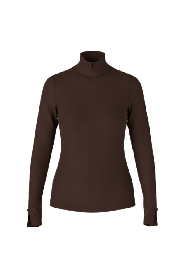 Chocolate Split Neck Polo Top