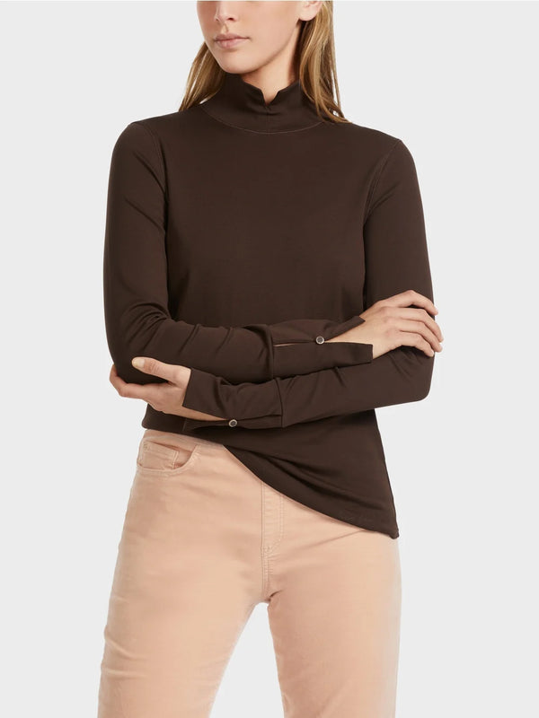 Chocolate Split Neck Polo Top