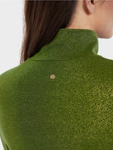 Green Lurex Polo Top