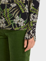 Botanical Print Polo Top