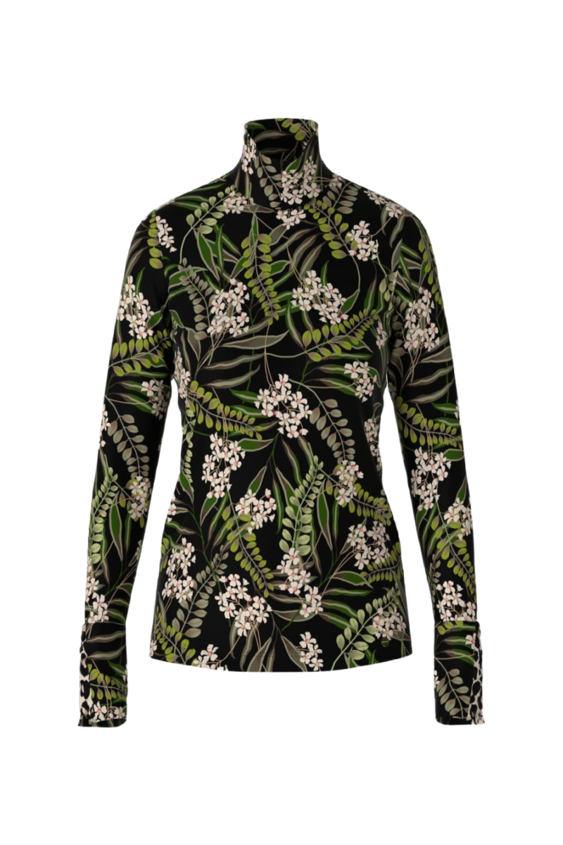 Botanical Print Polo Top