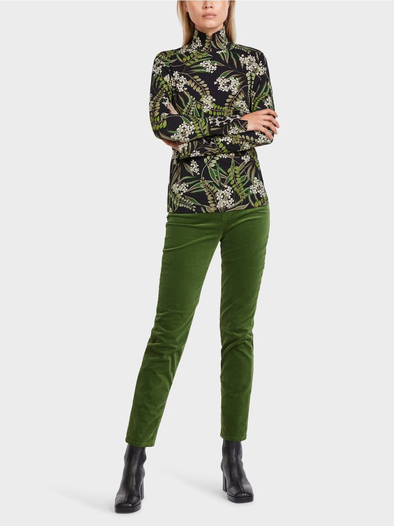 Botanical Print Polo Top