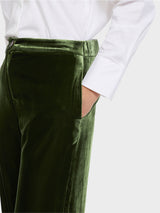 Green Velvet Wide Leg Trousers