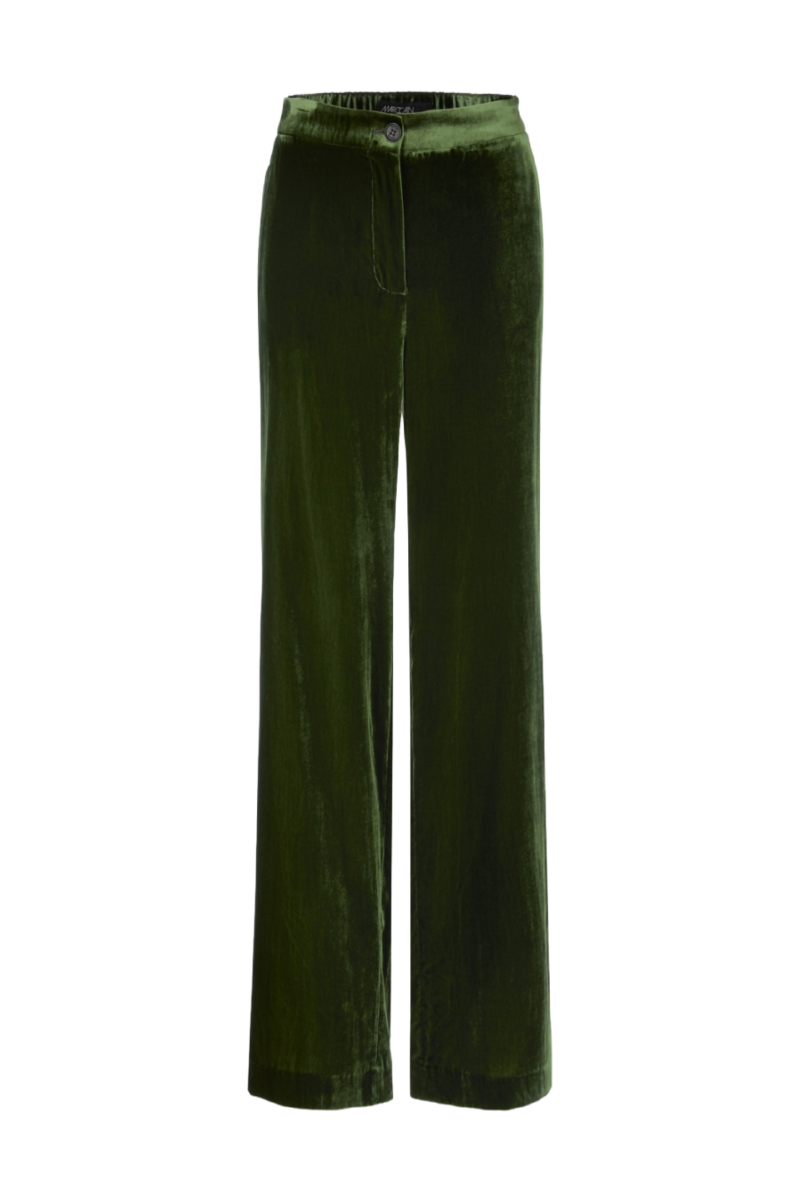 Green Velvet Wide Leg Trousers