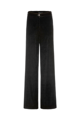 Black Velvet Wide Leg Trousers