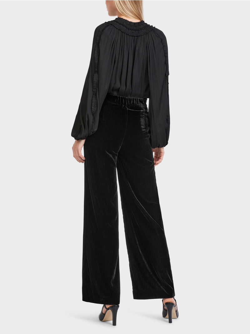 Black Velvet Wide Leg Trousers