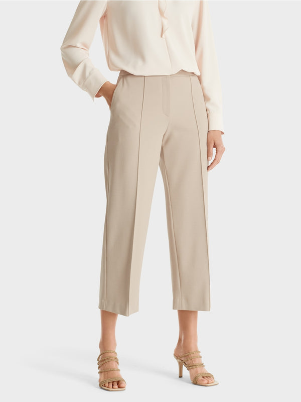 Almond Cropped Wide Leg Trousers