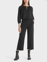 Black Cropped Wide Leg Trousers