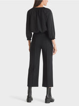 Black Cropped Wide Leg Trousers