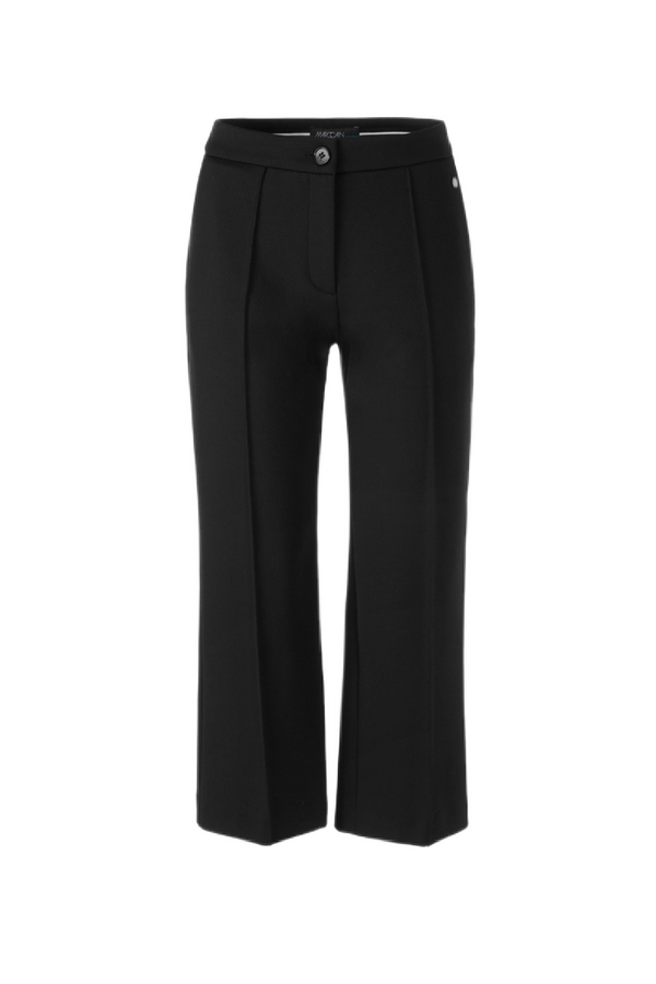 Black Cropped Wide Leg Trousers