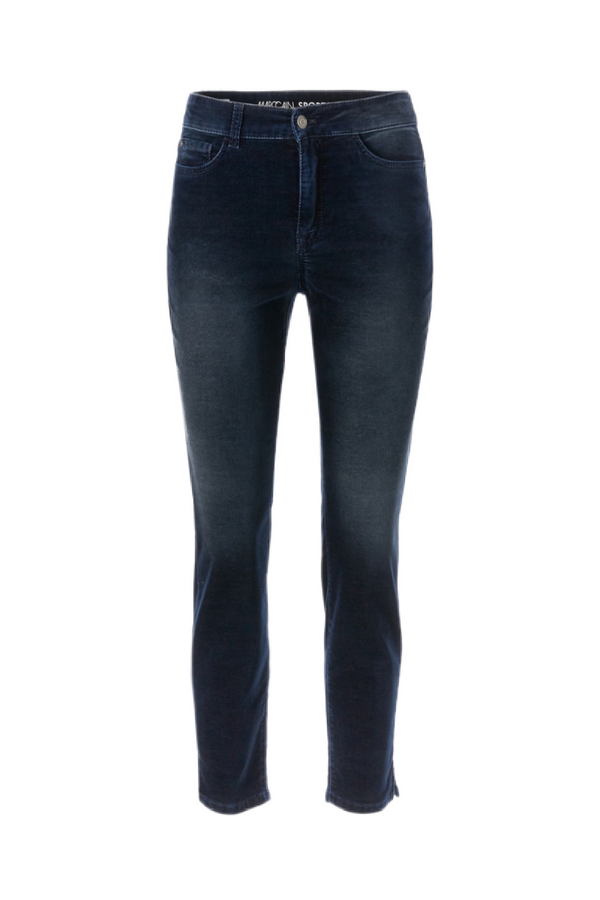 Navy Velvet Straight Jeans