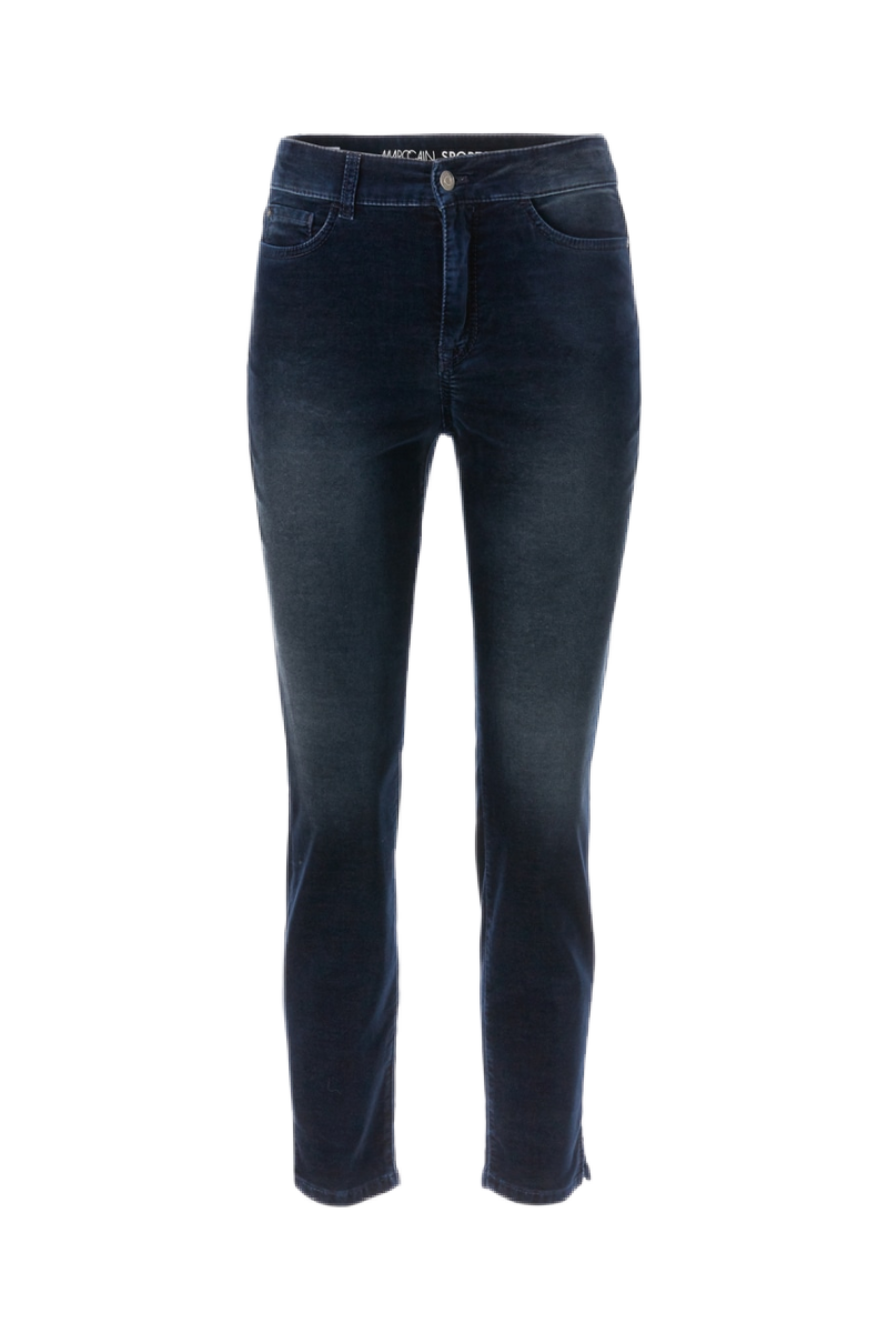 Navy Velvet Straight Jeans